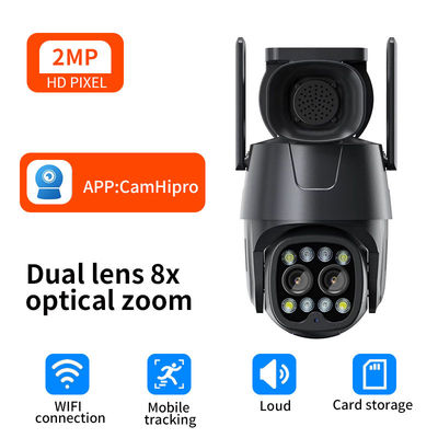8X Ζουμ 8MP WiFi Εξωτερική PTZ Κάμερα Δύο φακούς Φως συναγερμού iCSee 4K ασύρματο ηλιακό IP CCTV