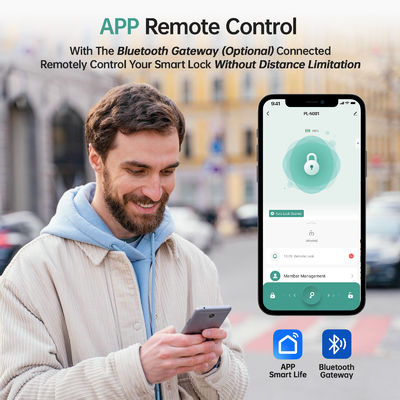 TTlock Entry Keypad Bluetooth Ελεγχόμενο κλειδί ντουλάπις για πόρτα ξύλου από γυαλί αλουμινίου