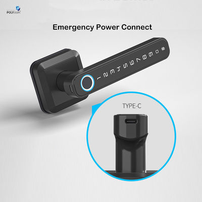 Τύπος-C Ηλεκτρική τροφοδοσία WiFi Bluetooth Smart Home Lock με δακτυλικό αποτύπωμα Ασφάλεια χωρίς κλειδί