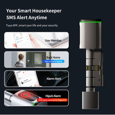 Tuya Smart TT Lock Ψηφιακό βιομετρικό κλειδί δακτυλικών αποτυπωμάτων κυλίνδρος κλειδαριού πόρτας για ασφαλή πρόσβαση