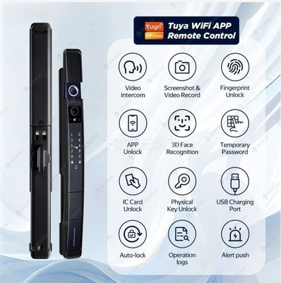 Βιώστε την προηγμένη ασφάλεια TUYA Smart Door Lock με 3D αναγνώριση προσώπου και κάμερα