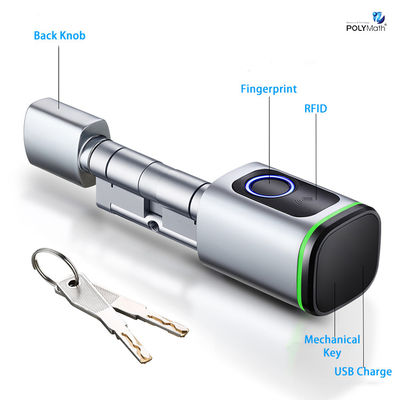 Bluetooth Network Fashionable TUYA Smart FrigerPrint Cylinder Lock for Bedroom Door Το κλειδί του κυλίνδρου για το δωμάτιο