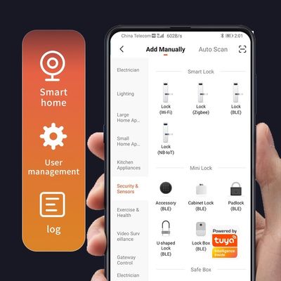 Αλουμινένια πόρτα T1 Mute TUYA Smart Lock Ζυγός κράμα Μαύρο Ασημένιο CN FUJ Wifi Μπλε Δόντι