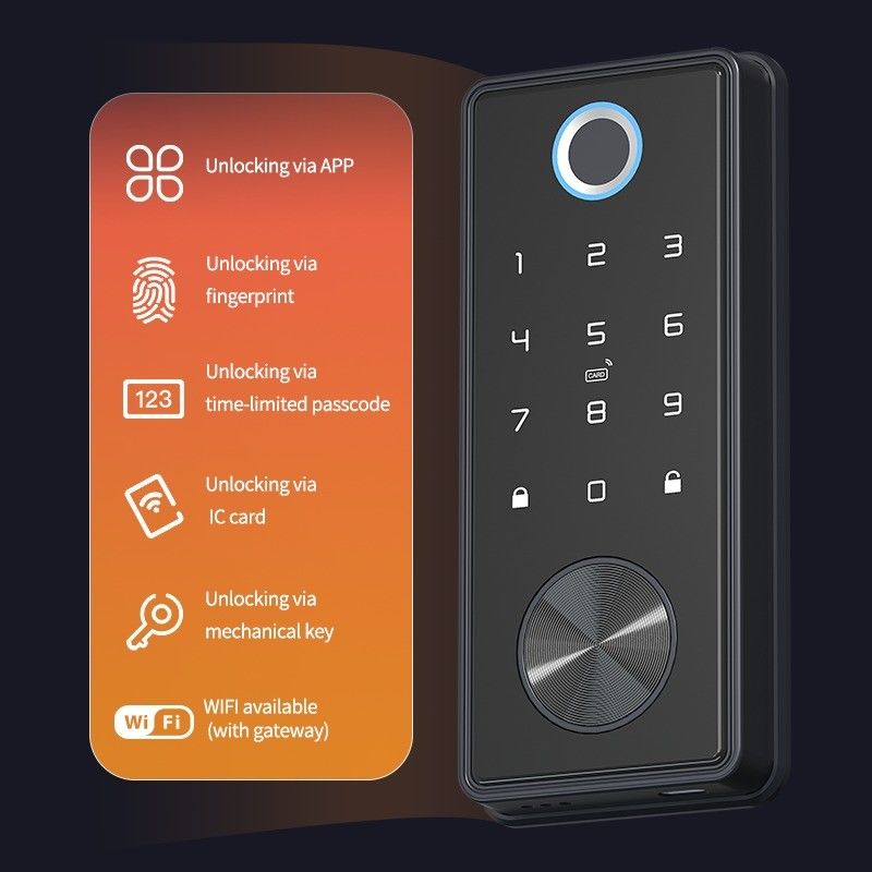 Αλουμινένια πόρτα T1 Mute TUYA Smart Lock Ζυγός κράμα Μαύρο Ασημένιο CN FUJ Wifi Μπλε Δόντι